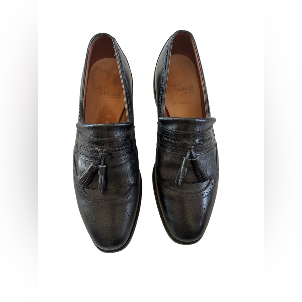 Allen Edmonds Bradenton Black Leather Tassel Loafers Men’s 10 C - Picture 2 of 12